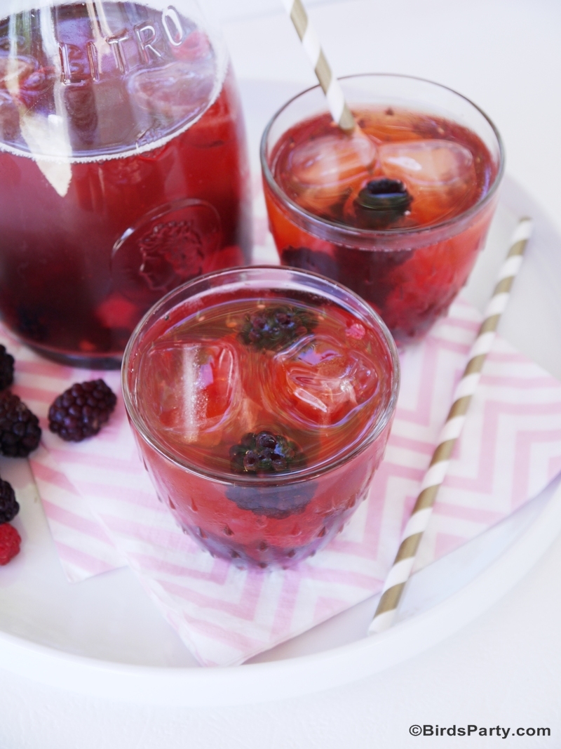 Red Berries Healthy & Skinny Iced Tea Recipe - BirdsParty.com