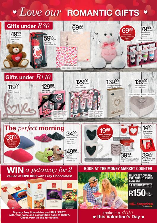 Checkers Valentine Day specials