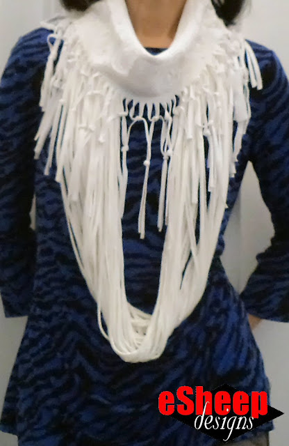Lace Trimmed Cowl Scarf & Infinity Strand Scarf crafted by eSheep Designs