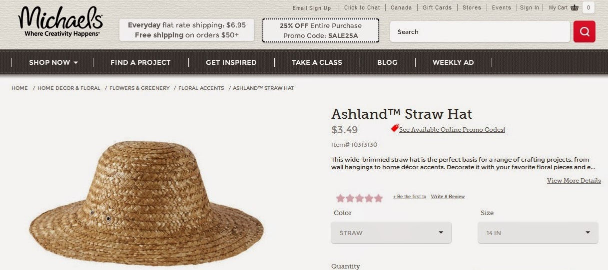 Ashland Straw Hat | 18 | Michaels