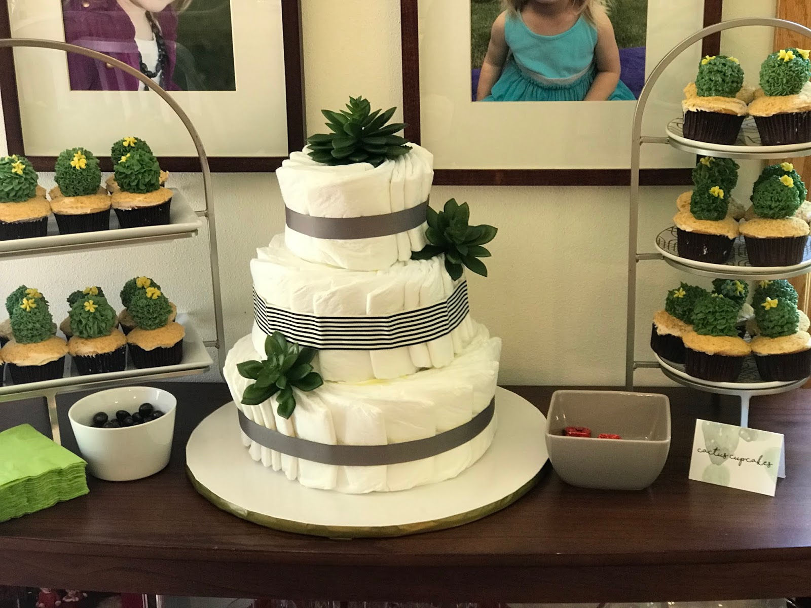 cactus diaper cake