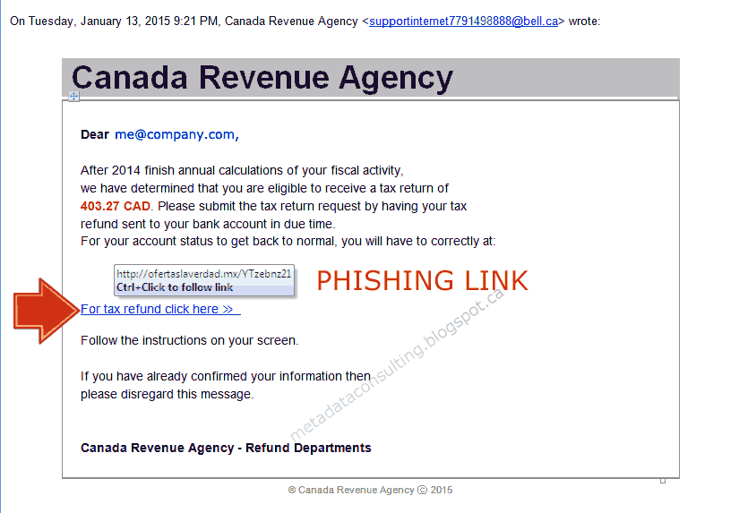 MetadataConsulting.ca Canada Revenue Agency Tax Return