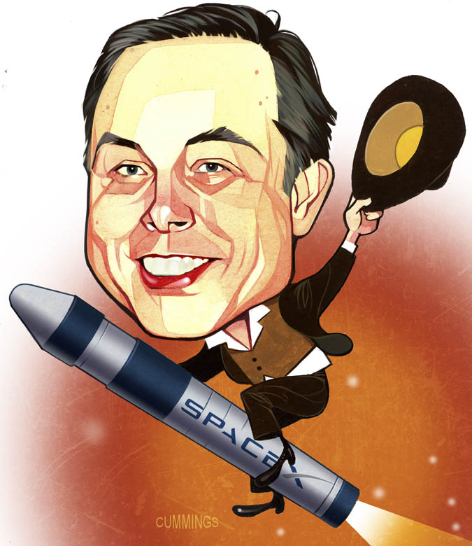 Joe Cummings Illustration: Elon Musk