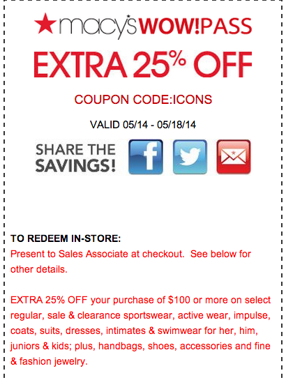 Macy&#39;s Printable Coupons: 25% Off Purchase | Your Retail Helper