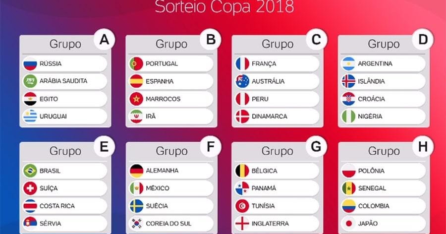 Confira a tabela da Copa do Mundo 2018: Brasil pega a Suíça no dia 17 -  Esportes - R7 Copa 2018