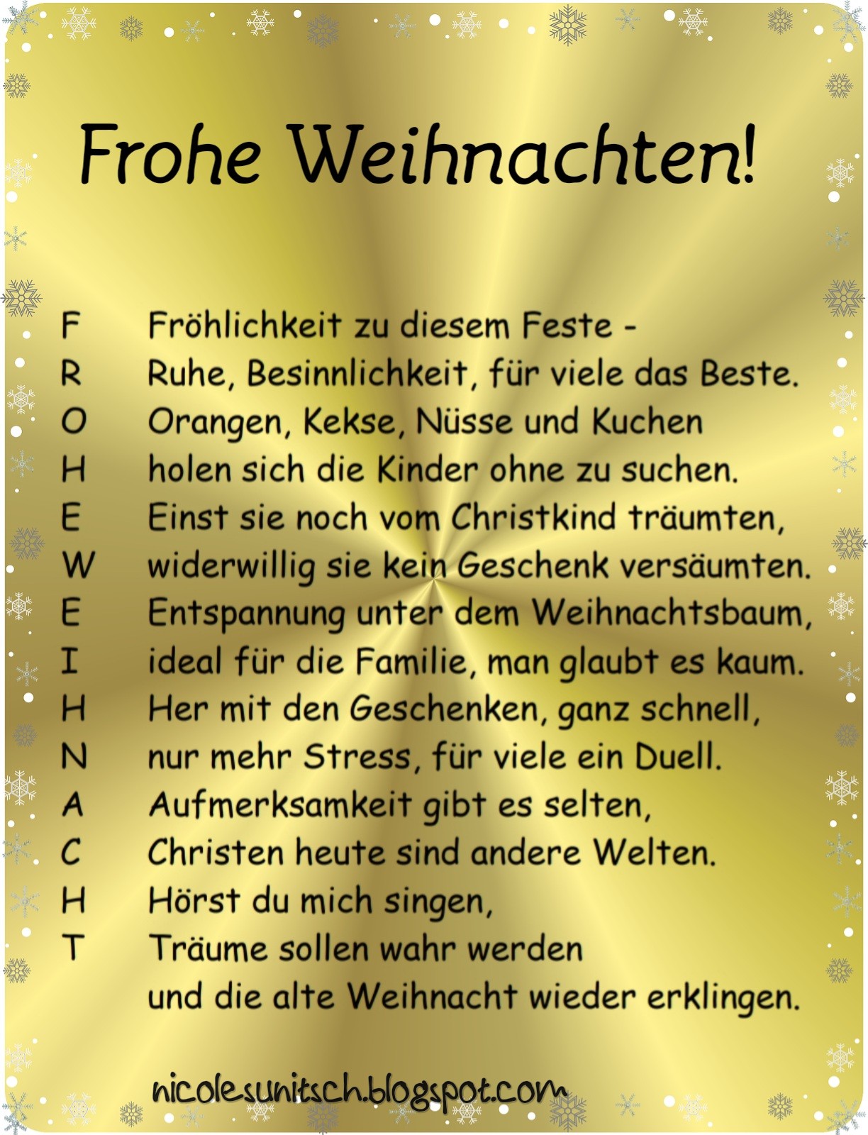 Kurze Lustige Weihnachtsgedichte Zum Lachen / Kurze lustige englische