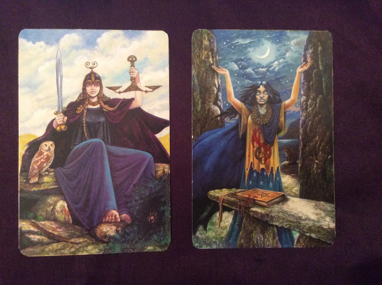 Katy's Tarot Justice and the High Priestess