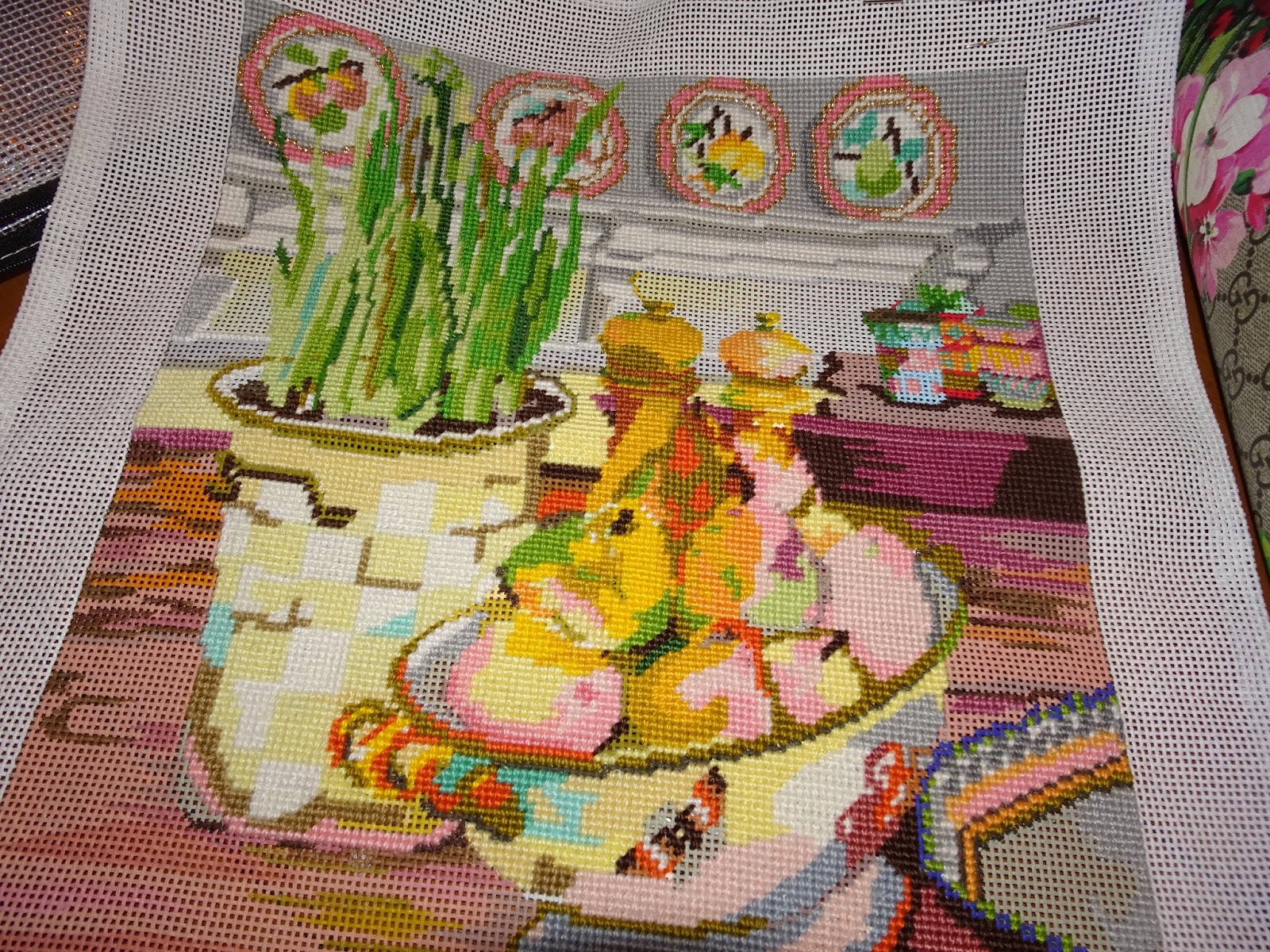 The French Tangerine needlepoint update and a san francisco shop