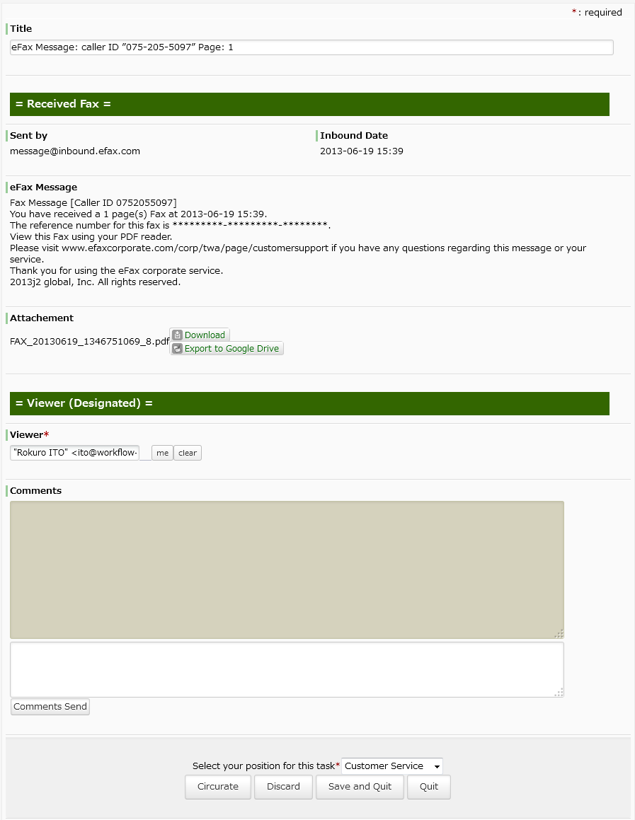 Workflow Sample: Fax Going Paperless