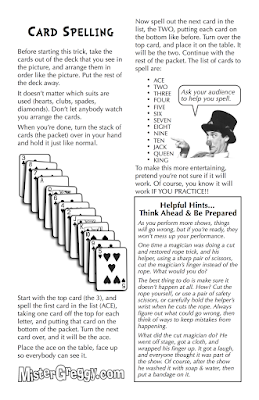 Card spelling sample page