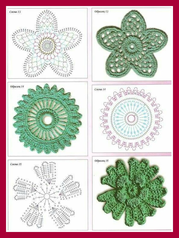 9 Patrones de Flores al Crochet - DIY