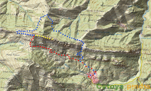Ruta al Pico Riegos desde Caleao, regresando por el Cantu Cabrero, en el concejo de Caso (Asturias).