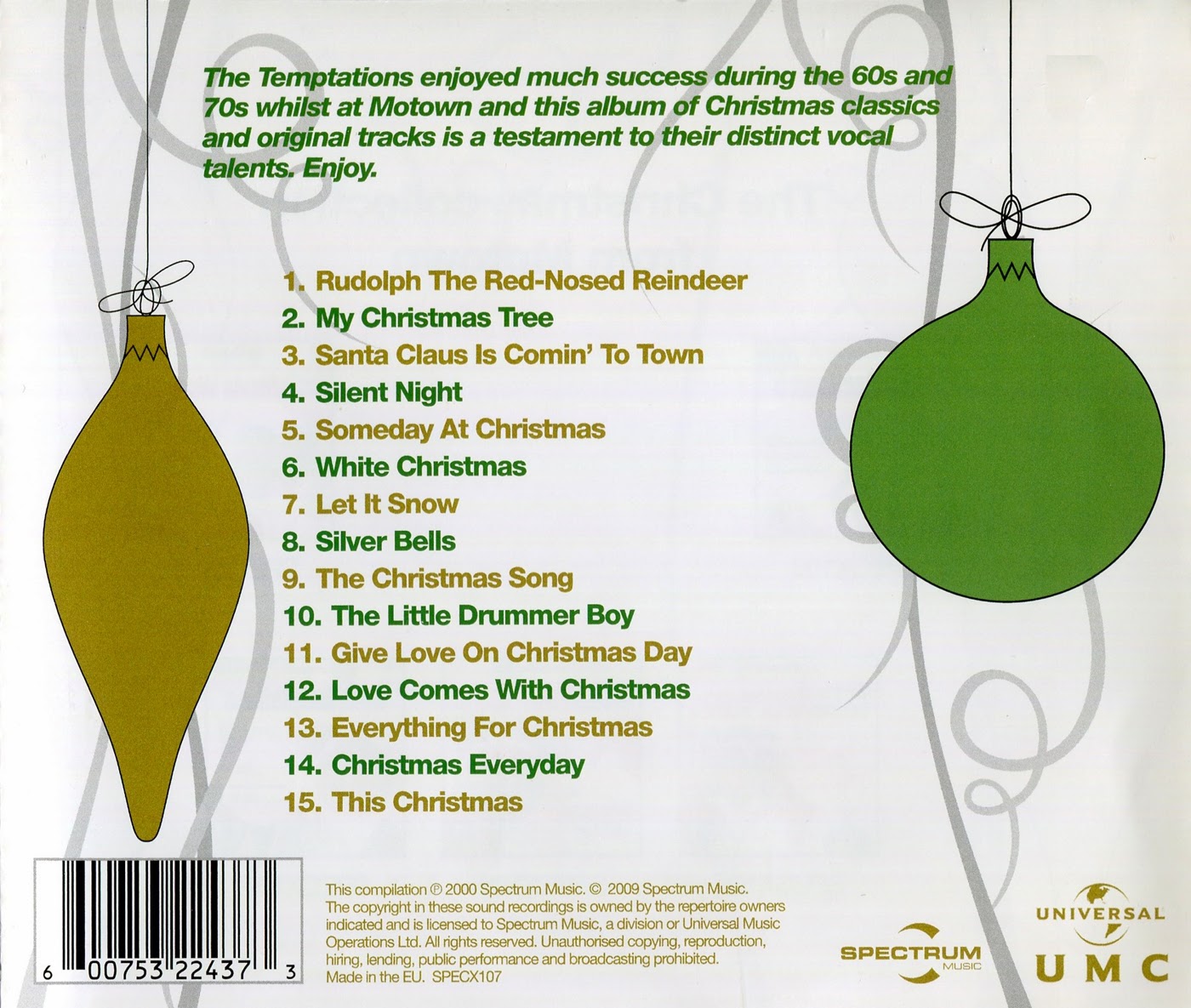 . The Temptations Merry Christmas (1970 + Plus Bonus) (Uk Print)