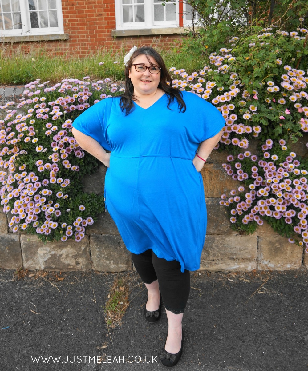 H&M plus size blue jersey summer dress