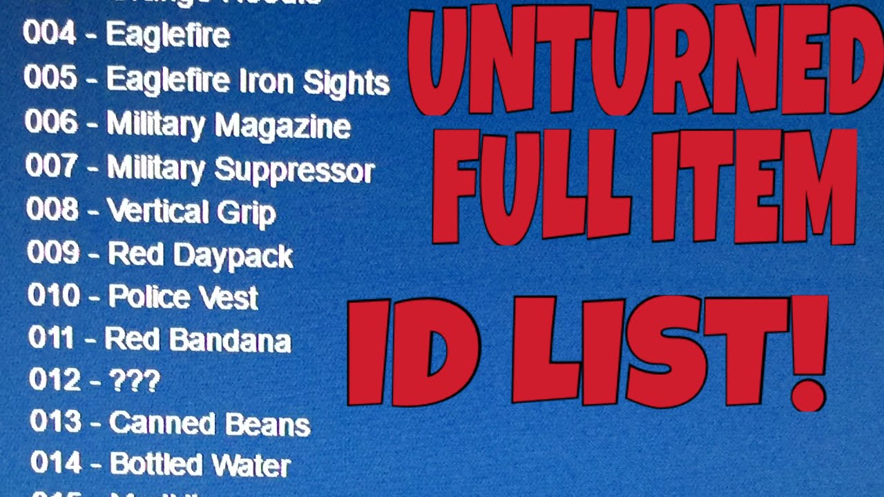 PeLaGamer ID Lista Unturned
