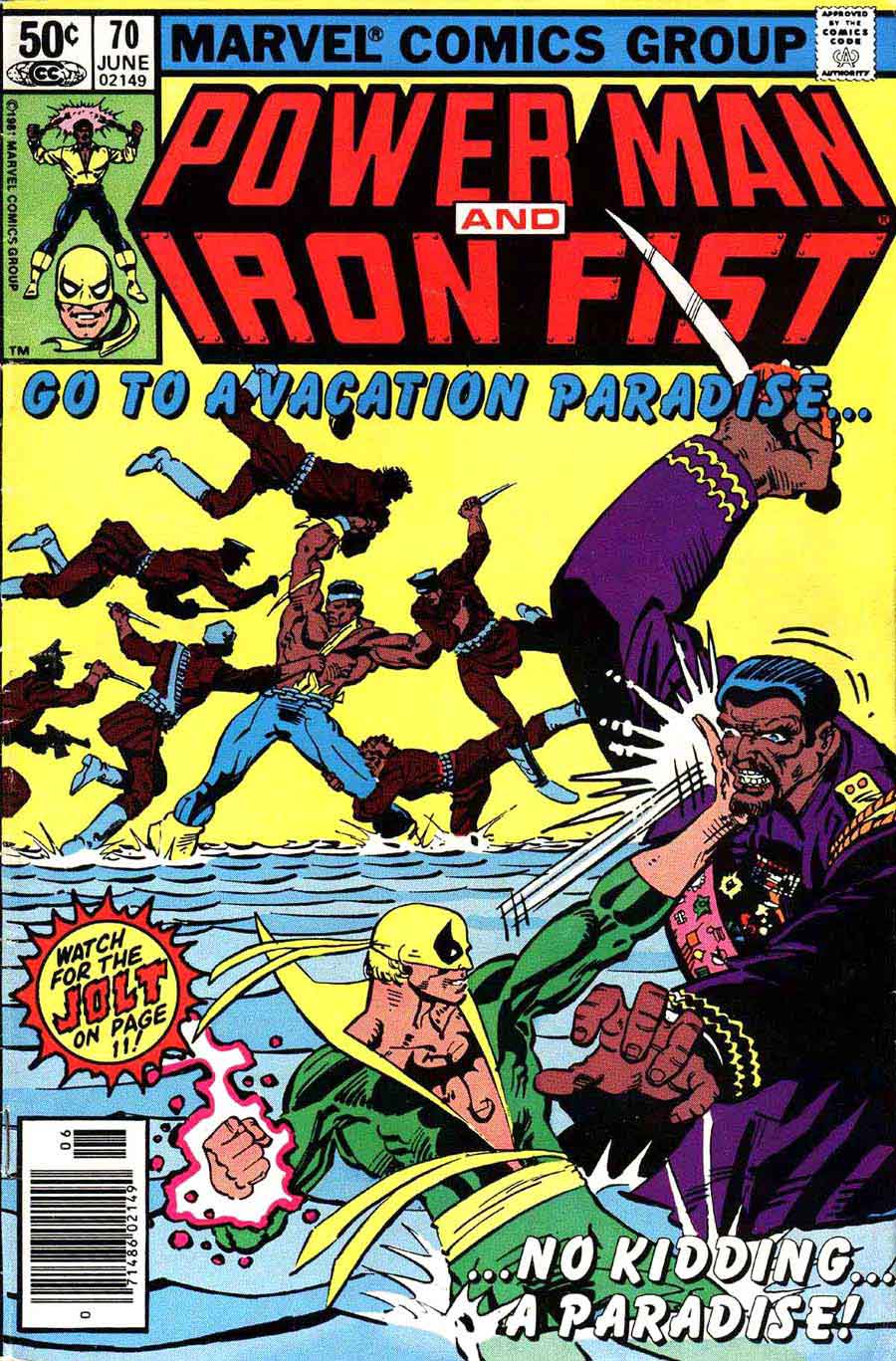 Power Man and Iron Fist #70 marvel 1980s comic book cover art by Frank Miller