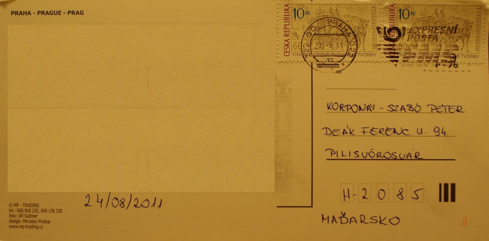KorponaySzabo Peter's Mail Collection Czech Republic