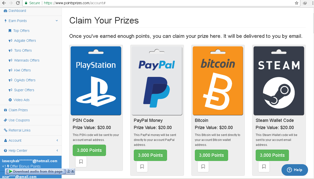Your prize. POINTSPRIZES. 1pay. One pay. First payment.