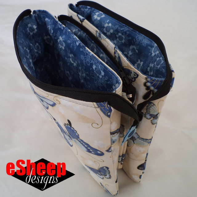 Learn how to make a zippered pouch with five pockets - eSheep Designs