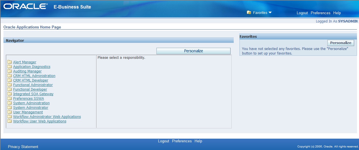 DBA Story How to Revert R12.1.3 Homepage Layout to Personal Homepage