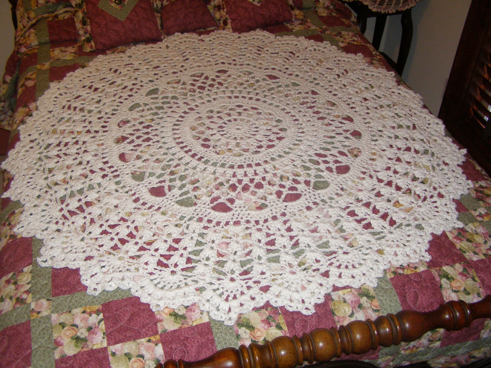 Lace and Whimsy Crocheted Rug Doily Coverlet Afghan?