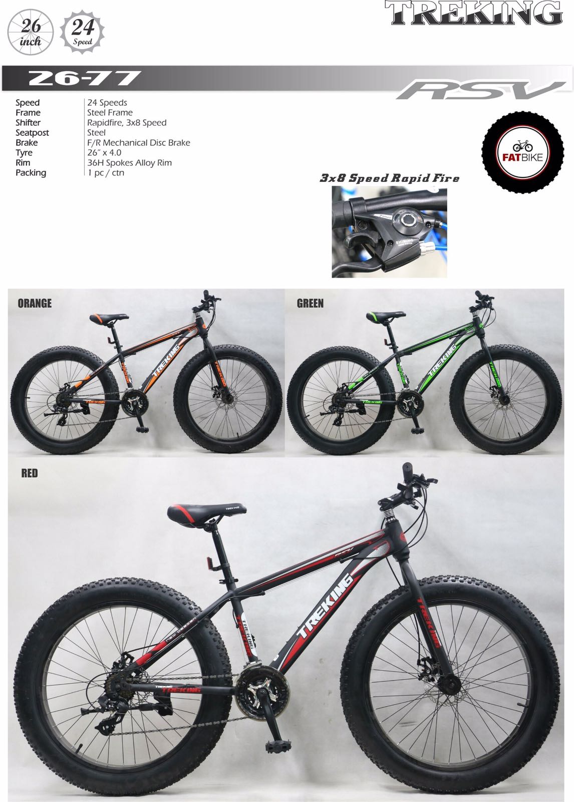 CHOO HO LEONG (CHL) Bicycle 26" Treking RSV Fat Bike 2677