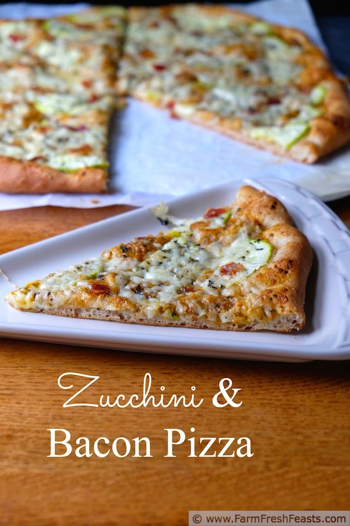 Zucchini Bacon Pizza from Farm Fresh Feasts