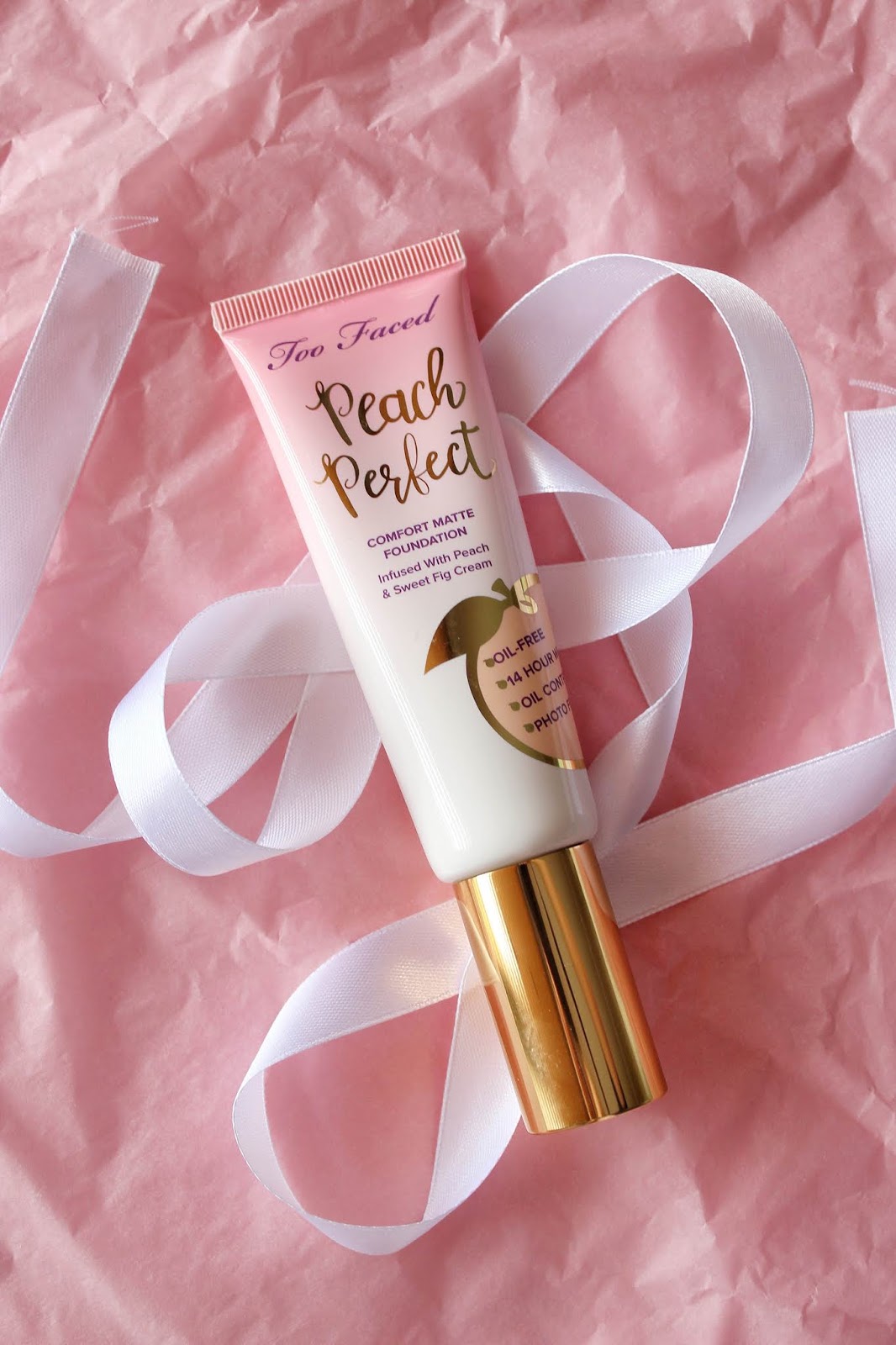 Too Faced Swan Peach Perfect Comfort Matte Foundation Review & Swatches