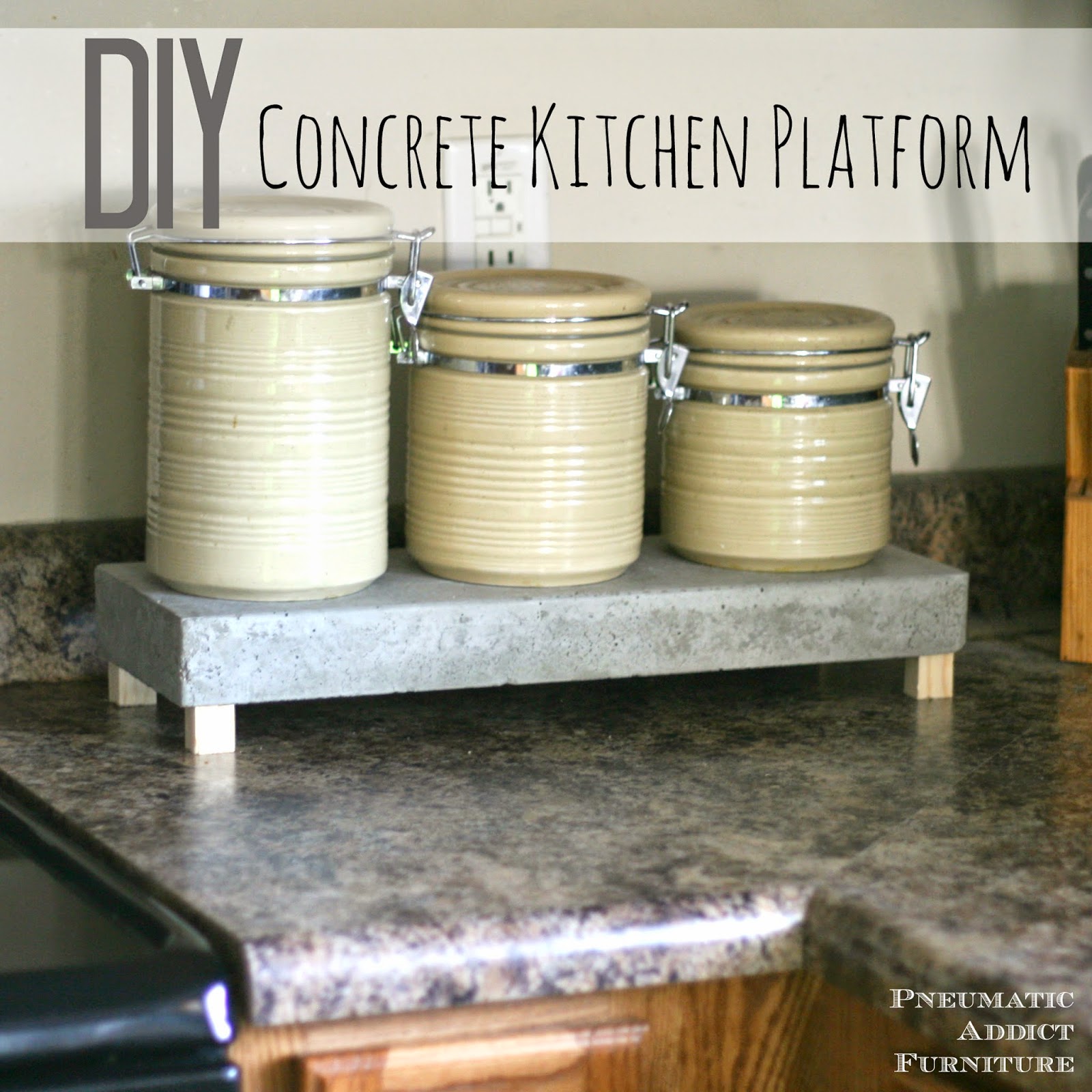 DIY concrete kitchen platform
