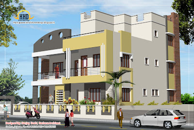 3 Story House Plan and Elevation- 327 Sq M (3521 Sq. Ft.) - February 2012