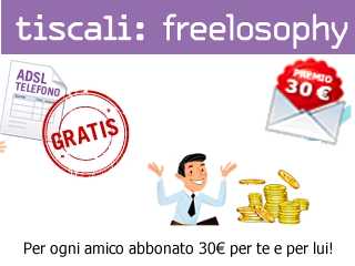 Invito Tiscali Freelosophy Adsl gratis, inviti email, sconto, offerta