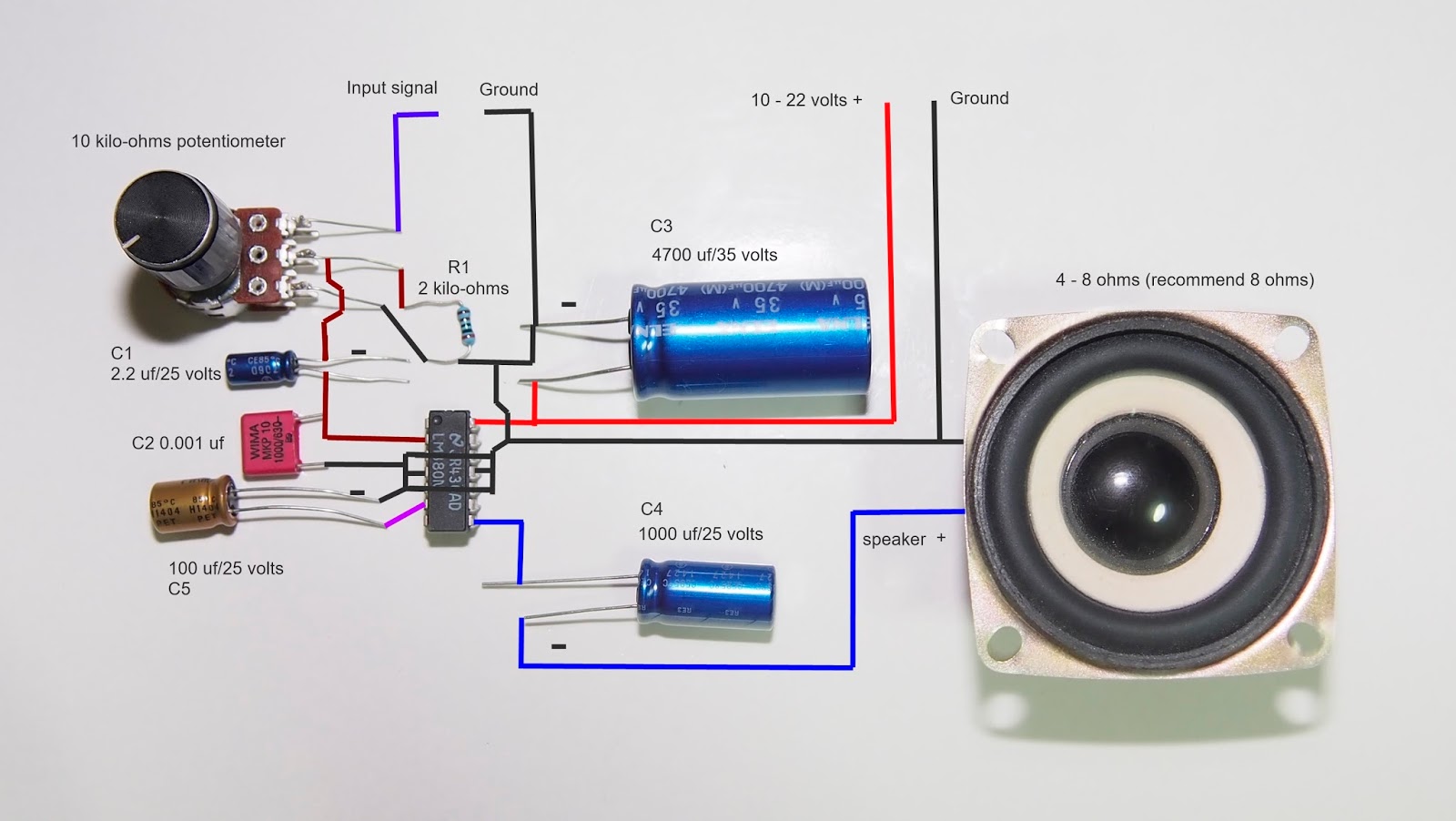 2 5 Watts Lm 380n Amplifier With Stable Wiring Diagram