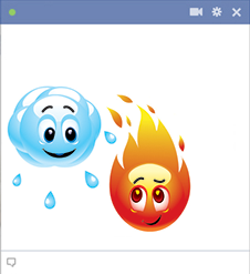 Water And Fire Emoticons For Facebook