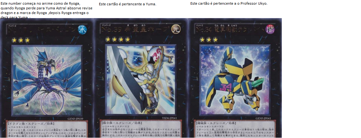 Yu-Gi-Oh ! 4 Gerações: numbers