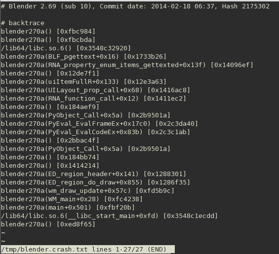 Blender crash and fix