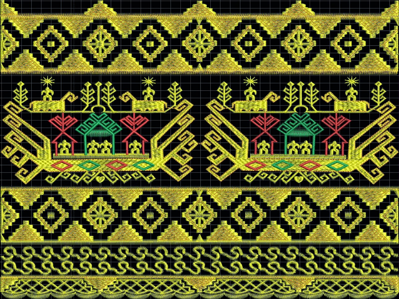 Gambar Kain Tapis Lampung Gambaran