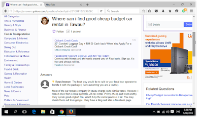 Tawau Car Rental at Yahoo Answers