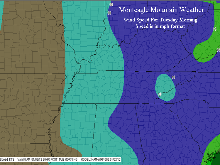 Monteagle Mountain Weather Dangerous Situation Tuesday Morning