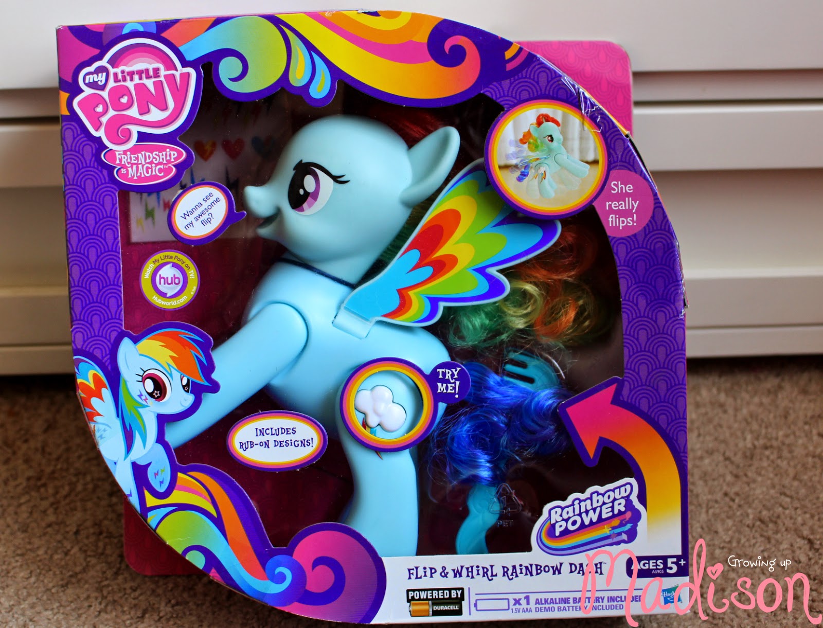 My Little Pony Flip & Whirl Rainbow Dash Talking Figure Par Hasbro Neuf