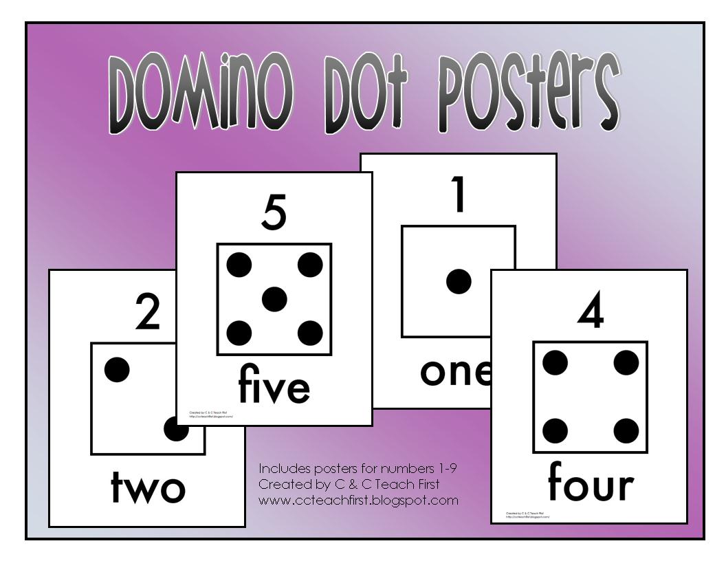 Clip Art by Carrie Teaching First: Domino Dot Posters FREEBIE