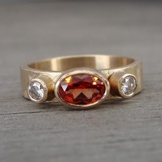 orange sapphire ring