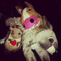 Ikea Soft Toys, Klappar Lantlig horse glove puppet, squeaky hedgehog, vandring hare