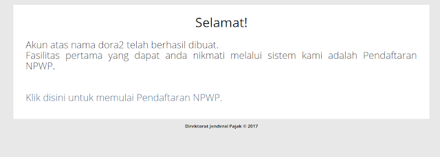 Cara Membuat NPWP Pribadi Secara Online e-Registration Terbaru 2018