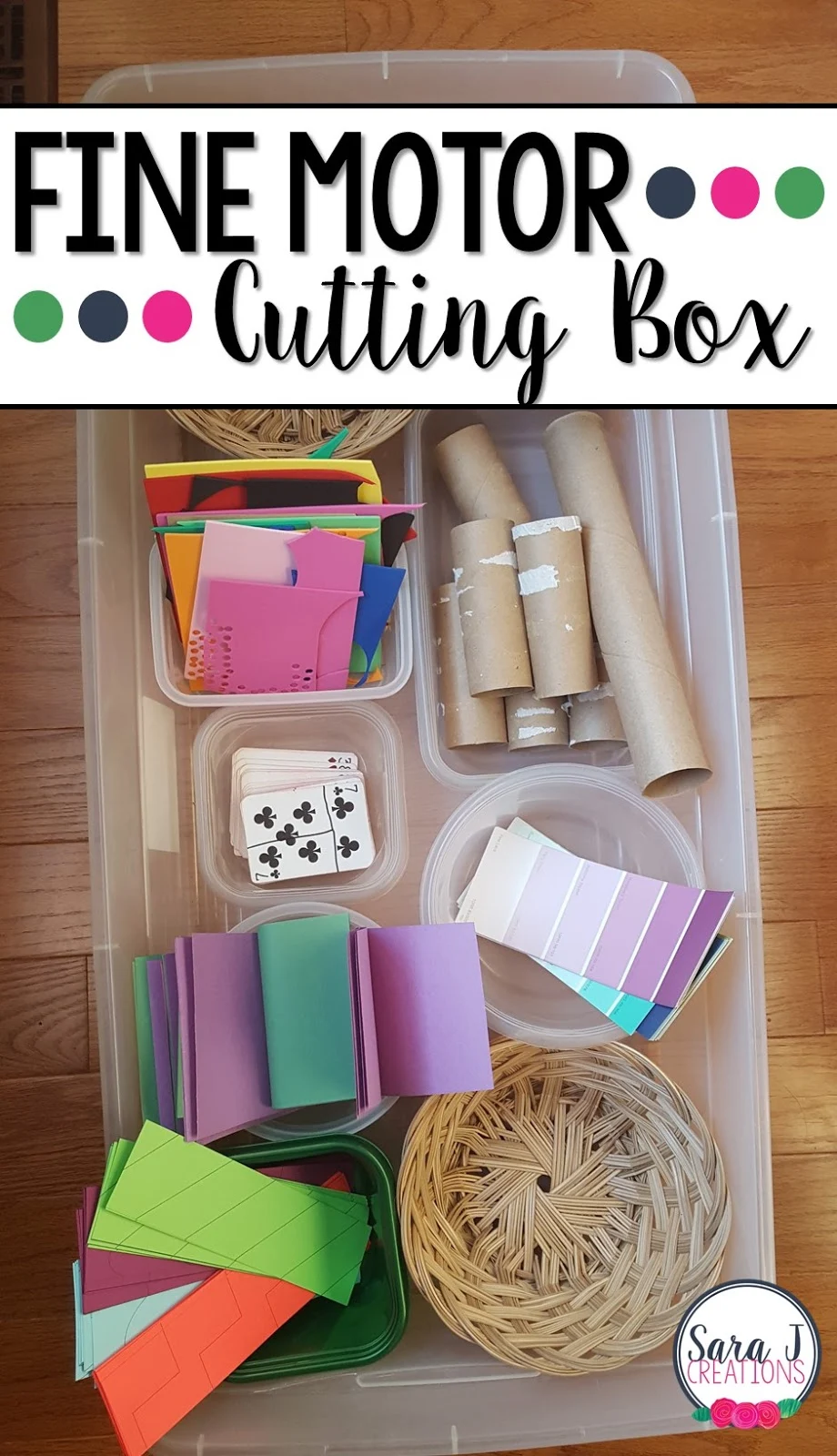 Setting up a cutting box is a great way to have fine motor cutting practice for kids.