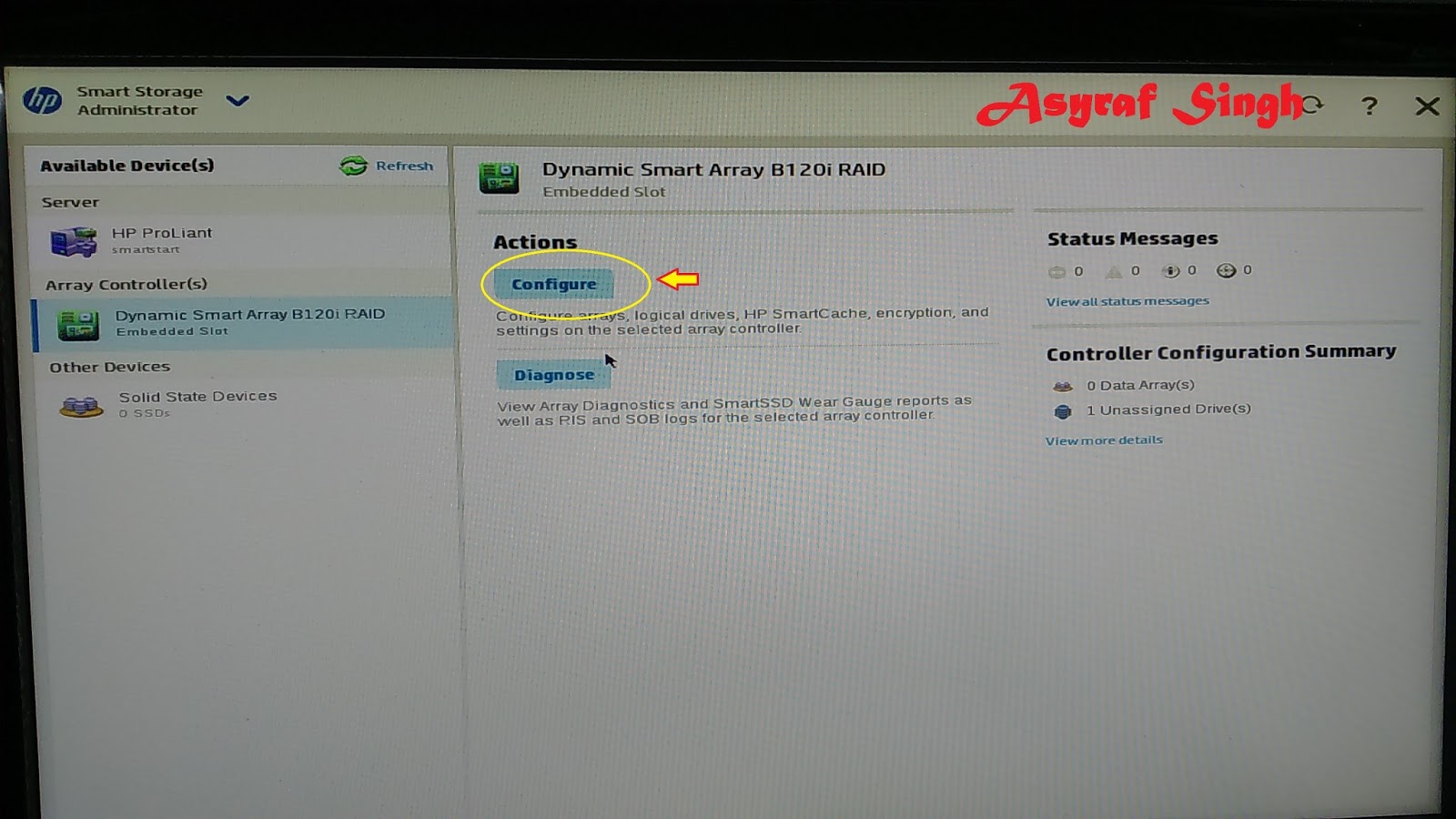 How to create Array and Logical Drive using HP Smart Storage Administrator (SSA) Tech's Guide