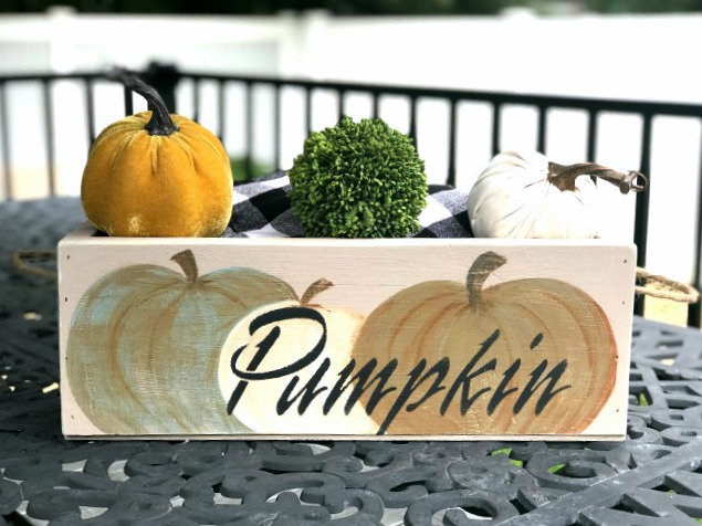 DIY Hand Painted Fall Pumpkin Crate