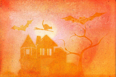haunted house cat flying over