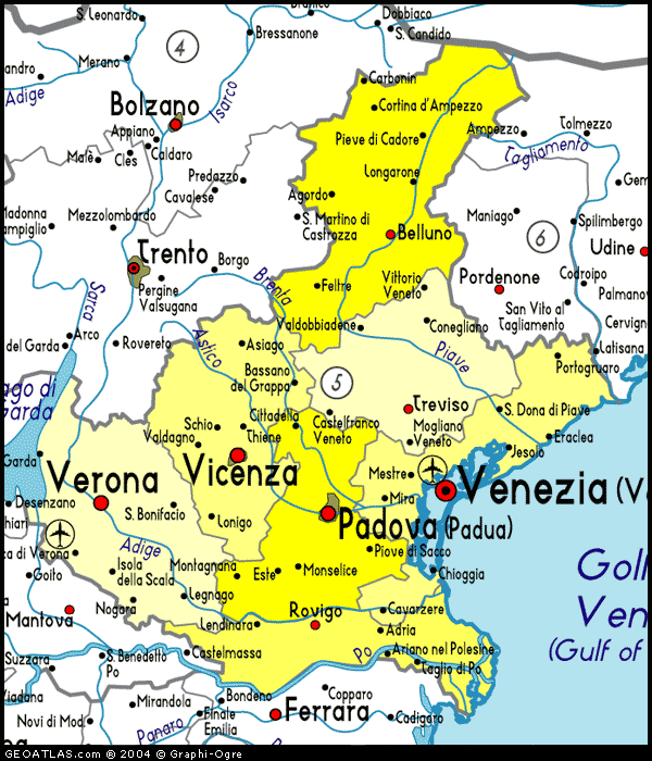 Veneto Map Geography Regions | Italy Map Geographic Region Province City Veneto Map Geography Regions | Italy Map Geographic Region Province City