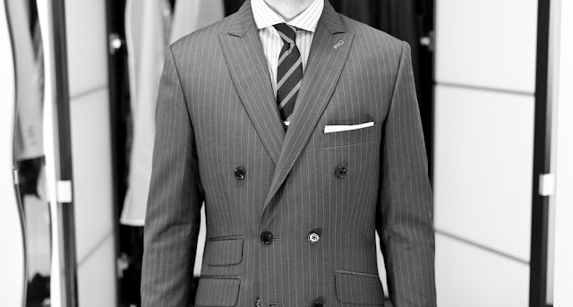 Indochino double-breasted suit front view