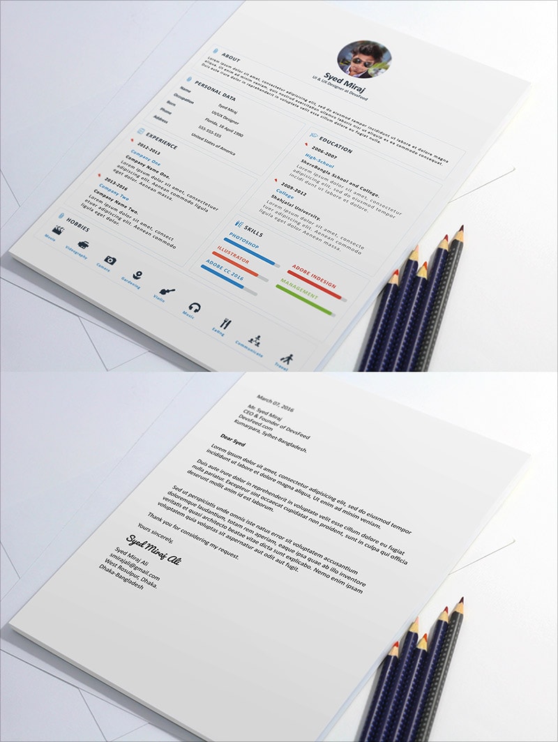 Template Resume CV 2018 - Free Resume Design – Cover Letter Free Download